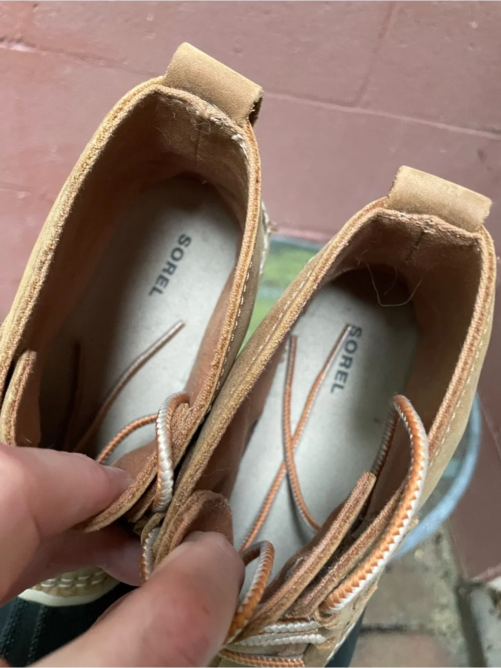 Sorel Out N About Waterproof Tan Duck Ankle Rain Boots 8.5